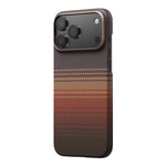 Apple iPhone 17 Pro Max Kılıf M-safe Şarj Özellikli Aramid Fiber Pitaka Tactile Woven Sunset-Moonrise Serisi Kapak