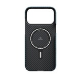 Apple iPhone 17 Pro Max Kılıf M-Safe Şarj Özellikli Kamera Kontrol Butonlu Aramid Fiber Pitaka Ultra-Slim Kapak