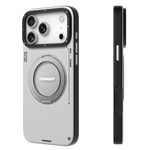 Apple iPhone 17 Pro Max Kılıf M-safe Şarj Özellikli 360 Derece Standlı Basit Mat Deri Desenli Youngkit Tech Leather Serisi Kapak
