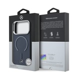 Apple iPhone 17 Pro Max Kılıf Mercedes Benz Orjinal Lisanslı M-safe Şarj Özellikli Metal Yıldız Logolu Kabartmalı Deri Kapak