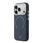 Apple iPhone 17 Pro Max Kılıf Mercedes Benz Orjinal Lisanslı M-safe Şarj Özellikli Metal Yıldız Logolu Kabartmalı Deri Kapak