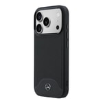 Apple iPhone 17 Pro Max Kılıf Mercedes Benz Orjinal Lisanslı M-safe Şarj Özellikli 3D Metal Logolu Wood Deri Dokumalı Kapak