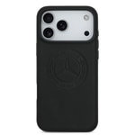 Apple iPhone 17 Pro Max Kılıf Mercedes Benz Orjinal Lisanslı M-safe Şarj Özellikli Hakiki Deri Nostaljik Yıldız Dizayn Kapak