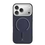 Apple iPhone 17 Pro Max Kılıf Mercedes Benz Orjinal Lisanslı M-safe Şarj Özellikli Metal Yıldız Logolu Kabartmalı Deri Kapak
