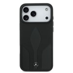 Apple iPhone 17 Pro Max Kılıf Mercedes Benz Orjinal Lisanslı M-safe Şarj Özellikli Dokulu Desenli Deri Kapak
