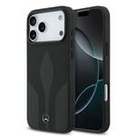 Apple iPhone 17 Pro Max Kılıf Mercedes Benz Orjinal Lisanslı M-safe Şarj Özellikli Dokulu Desenli Deri Kapak