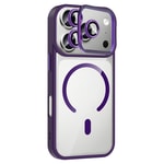 Apple iPhone 17 Pro Max Kılıf Standlı ve Kamera Lens Hediyeli M-Safe Şarj Özellikli Zore Etro Kapak