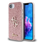 Apple iPhone 17E Kılıf Guess Orjinal Lisanslı 4G Büyük Metal Logolu Glitter Kapak