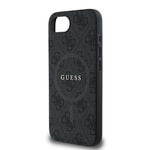 Apple iPhone 17E Kılıf Guess Orjinal Lisanslı M-safe Şarj Özellikli PU Halkalı 4G Desenli Yazı Logolu Kapak
