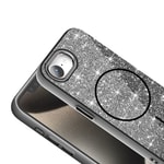 Apple iPhone 17E Kılıf M-safe Şarj Özellikli Parlayan Simli Zore Okso Kapak