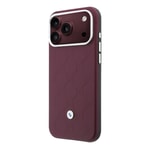 Apple iPhone 18 Pro Kılıf BMW Orjinal Lisanslı M-safe Şarj Özellikli Metal Logolu Kabartmalı Kapitone Deri Kartlıklı Kapak