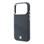 Apple iPhone 18 Pro Kılıf BMW Orjinal Lisanslı M-safe Şarj Özellikli Kabartma Tasarımlı PU Metal Logolu Kapak