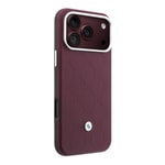 Apple iPhone 18 Pro Kılıf BMW Orjinal Lisanslı M-safe Şarj Özellikli Metal Logolu Kabartmalı Kapitone Deri Kartlıklı Kapak