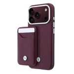 Apple iPhone 18 Pro Kılıf BMW Orjinal Lisanslı M-safe Şarj Özellikli Metal Logolu Kabartmalı Kapitone Deri Kartlıklı Kapak