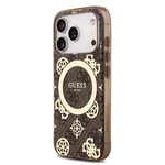 Apple iPhone 18 Pro Kılıf Guess Orjinal Lisanslı M-safe Şarj Özellikli IML Peony ve 4G Desenli Klasik Logolu Kapak