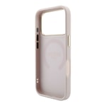 Apple iPhone 18 Pro Kılıf Guess Orjinal Lisanslı M-safe Şarj Özellikli Sıcak Baskılı Yazı Logolu C-Magnet PU Deri Peony Kapak