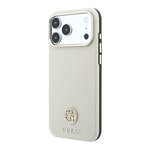 Apple iPhone 18 Pro Kılıf Guess Orjinal Lisanslı M-safe Şarj Özellikli PU Taşlı Metal 4G ve Yazı Logolu Kapak