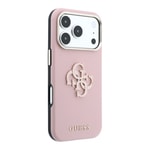 Apple iPhone 18 Pro Kılıf Guess Orjinal Lisanslı M-safe Şarj Özellikli PU Yazı ve 4G Büyük Metal Logolu Kapak