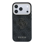 Apple iPhone 18 Pro Kılıf Guess Orjinal Lisanslı 4G Büyük Resin Logolu PU Kapak