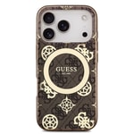 Apple iPhone 18 Pro Kılıf Guess Orjinal Lisanslı M-safe Şarj Özellikli IML Peony ve 4G Desenli Klasik Logolu Kapak