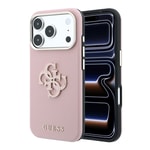Apple iPhone 18 Pro Kılıf Guess Orjinal Lisanslı M-safe Şarj Özellikli PU Yazı ve 4G Büyük Metal Logolu Kapak