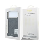Apple iPhone 18 Pro Kılıf Guess Orjinal Lisanslı M-safe Şarj Özellikli 4G Desenli 360 Derece Dönebilen Standlı Metal Yazı Logolu Kapak