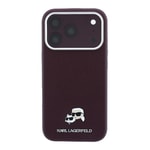 Apple iPhone 18 Pro Kılıf Karl Lagerfeld Orjinal Lisanslı M-Safe Şarj Özellikli K&C Heads Metal Logolu PU Kapak