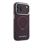 Apple iPhone 18 Pro Kılıf Karl Lagerfeld Orjinal Lisanslı M-Safe Şarj Özellikli Metal Logolu PU Saffiano 360 Derece Dönebilen Standlı Kapak