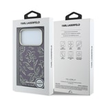 Apple iPhone 18 Pro Kılıf Karl Lagerfeld Orjinal Lisanslı M-safe Şarj Özellikli Gold Metal Kamera Çerçeveli Çiçek Tasarımlı Kapak