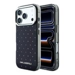 Apple iPhone 18 Pro Kılıf Karl Lagerfeld Orjinal Lisanslı Taşlı Elektro Kaplama Metal Logolu Kapak