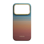 Apple iPhone 18 Pro Kılıf M-safe Şarj Özellikli Aramid Fiber Pitaka Sunset 2.0 California Dream Serisi Kapak