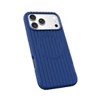 Apple iPhone 18 Pro Kılıf M-Safe Şarj Özellikli Çizgi Desenli Kumaş Dokulu Zore Paris Lorin Kapak