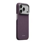 Apple iPhone 18 Pro Kılıf M-safe Şarj Özellikli Aramid Karbon Fiber Pitaka Weaving Serisi Kapak