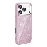 Apple iPhone 18 Pro Kılıf M-safe Şarj Özellikli Parlayan Simli Zore Okso Kapak