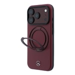 Apple iPhone 18 Pro Kılıf Mercedes Benz Orjinal Lisanslı M-safe Şarj Özellikli 360 Derece Dönebilen Standlı PU Metal Logolu Kapak