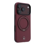 Apple iPhone 18 Pro Kılıf Mercedes Benz Orjinal Lisanslı M-safe Şarj Özellikli 360 Derece Dönebilen Standlı PU Metal Logolu Kapak