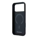 Apple iPhone 18 Pro Kılıf Mercedes Benz Orjinal Lisanslı M-safe Şarj Özellikli Metal Yıldız Logolu Kabartmalı Deri Kapak