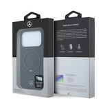 Apple iPhone 18 Pro Kılıf Mercedes Benz Orjinal Lisanslı M-safe Şarj Özellikli 360 Derece Dönebilen Standlı Metal Logolu PU Kapak