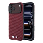 Apple iPhone 18 Pro Max Kılıf BMW Orjinal Lisanslı M-safe Şarj Özellikli PU Metal Logolu Kırmızı Halka Tasarımlı Kapak