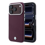 Apple iPhone 18 Pro Max Kılıf BMW Orjinal Lisanslı M-safe Şarj Özellikli Kabartma Tasarımlı PU Metal Logolu Kapak