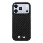 Apple iPhone 18 Pro Max Kılıf BMW Orjinal Lisanslı M-safe Şarj Özellikli Karbon Fiber Tasarımlı ve Metal Logolu PU Deri Kapak