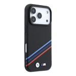 Apple iPhone 18 Pro Max Kılıf BMW Orjinal Lisanslı M-safe Şarj Özellikli Üç Şeritli Metal M Logolu Karbon Fiber Kevlar Kapak