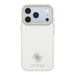 Apple iPhone 18 Pro Max Kılıf Guess Orjinal Lisanslı M-safe Şarj Özellikli Klasik Yazı ve 4G Logolu PU Deri Saffiano Kapak