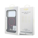 Apple iPhone 18 Pro Max Kılıf Guess Orjinal Lisanslı M-safe Şarj Özellikli 360 Derece Dönebilen Standlı Metal Yazı Logolu Silikon Kapak