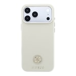 Apple iPhone 18 Pro Max Kılıf Guess Orjinal Lisanslı M-safe Şarj Özellikli PU Taşlı Metal 4G ve Yazı Logolu Kapak