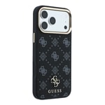Apple iPhone 18 Pro Max Kılıf Guess Orjinal Lisanslı M-safe Şarj Özellikli Klasik Yazı ve 4G Logolu PU Deri Peony Kapak