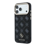 Apple iPhone 18 Pro Max Kılıf Guess Orjinal Lisanslı M-safe Şarj Özellikli Klasik Yazı ve 4G Logolu PU Deri Peony Kapak