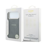 Apple iPhone 18 Pro Max Kılıf Guess Orjinal Lisanslı M-safe Şarj Özellikli Metal Kamera Çerçeveli C-Magnet 4G Desenli Yazı Logolu Kapak