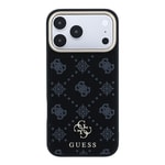 Apple iPhone 18 Pro Max Kılıf Guess Orjinal Lisanslı M-safe Şarj Özellikli Klasik Yazı ve 4G Logolu PU Deri Peony Kapak