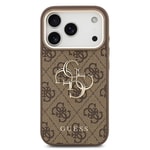 Apple iPhone 18 Pro Max Kılıf Guess Orjinal Lisanslı Gold Metal Kamera Çerçeveli 4G Desenli Metal Büyük 4G ve Yazı Logolu Kapak